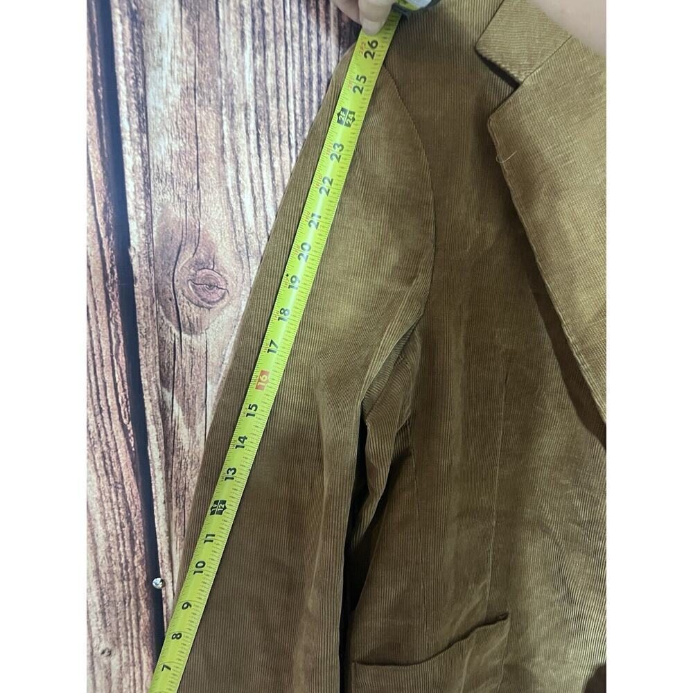 Corduroy Men Blazer Sport Coat Jacket Vintage 80s Haggar Sz 46 Brown Suit - Picture 4 of 13